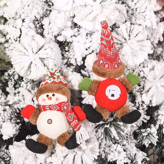 Frohe Weihnachten LED Lichter Schneemann Weihnachtsmann Puppe Ornament Home Party Supplies